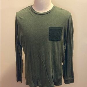 J. Crew Green Long Sleeve Tee Classic Crew Neck